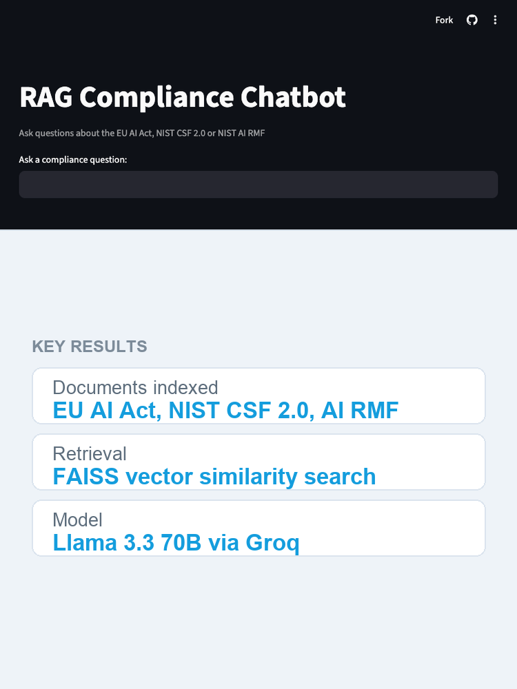 RAG Compliance Chatbot on a mobile screen